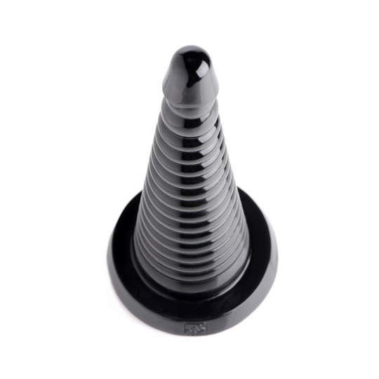 GIANT RIBBED ANAL CONE - BLACK