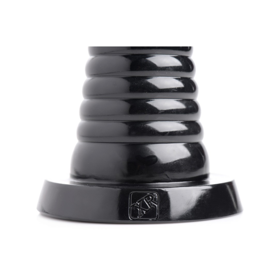 GIANT RIBBED ANAL CONE - BLACK