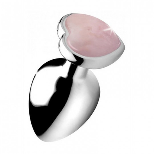 ROSE QUARTZ HEART - BUTT PLUG - LARGE