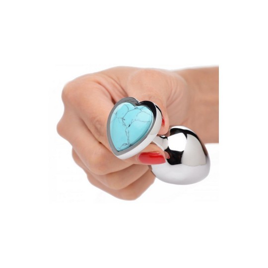 TURQUOISE HEART - BUTT PLUG - MEDIUM