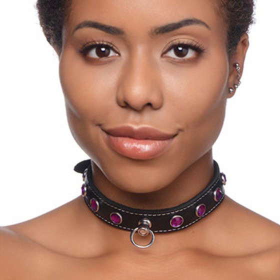 ROYAL VIXEN - LEATHER COLLAR WITH RHINESTONES