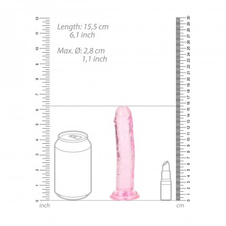 STRAIGHT REALISTIC DILDO WITH SUCTION CUP - 6'' / 14,5