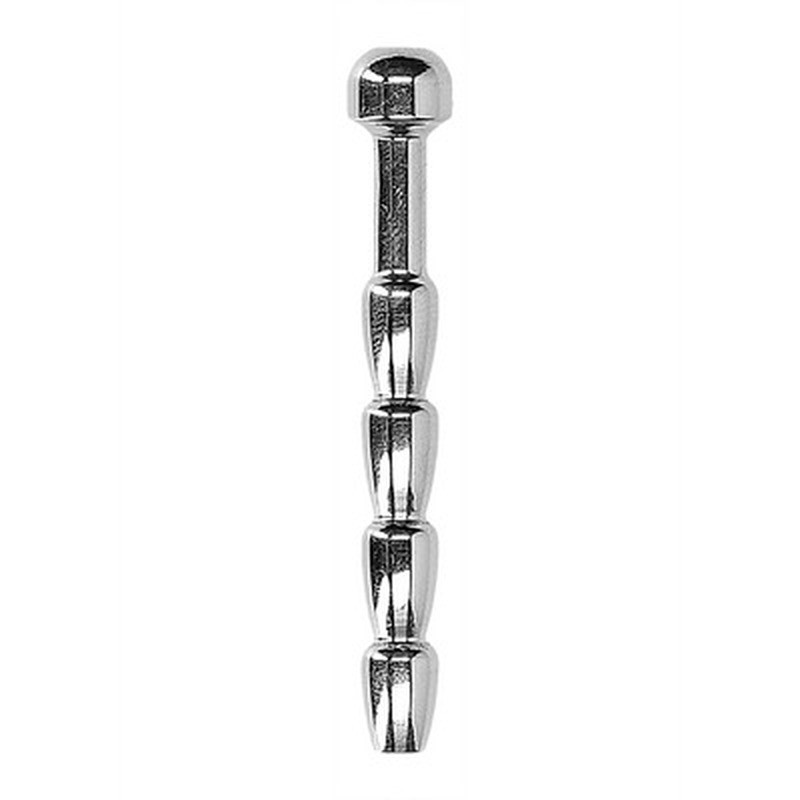 RIBBED HOLLOW PENIS PLUG - 0.2 / 6 MM