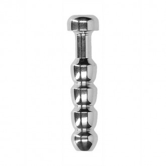 RIBBED HOLLOW PENIS PLUG - 0.4 / 10 MM