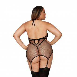 GARTER SLIP TEDDY DIAMOND - PLUS SIZE