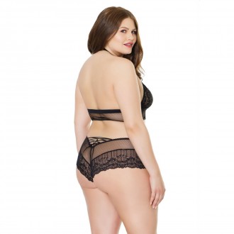 FISHNET HALTER TOP AND BOOTY SHORTS - PLUS SIZE