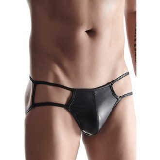 WETLOOK MEN'S BRIEFS - XXL - BLACK