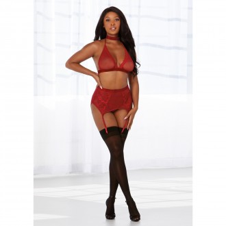 FISHNET AND LACE 4 PIECE SET - ONE SIZE