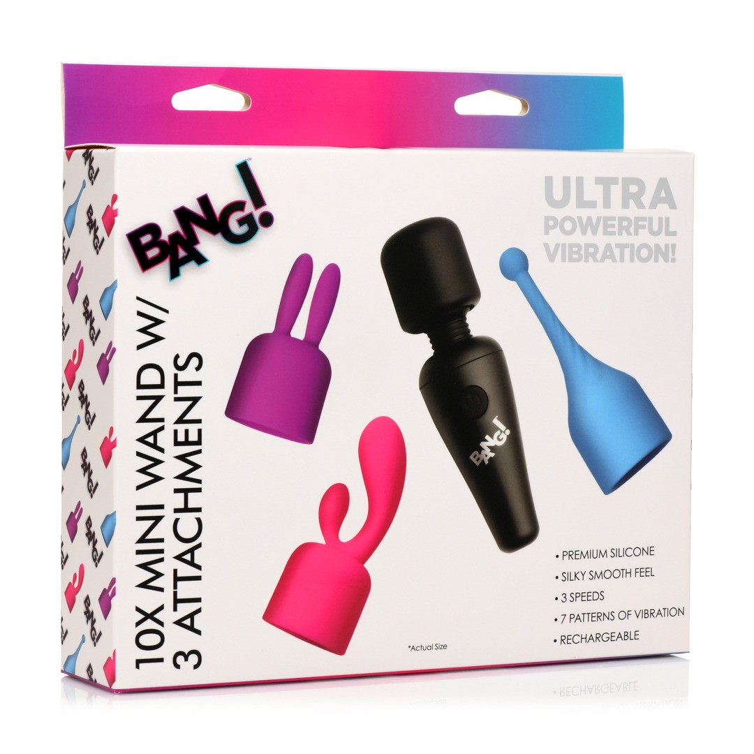 MINI WAND MASSAGER WITH 3 ATTACHMENTS