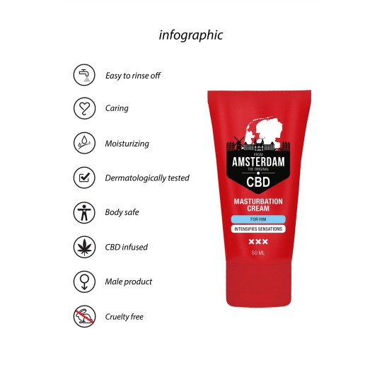 ORIGINAL CBD FROM AMSTERDAM - MASTURBATION CREAM FOR HIM - 2 FL OZ / 50 ML