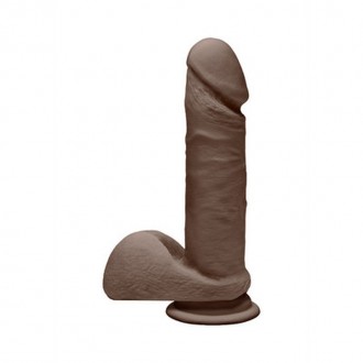 PERFECT D - REALISTIC ULTRASKYN DILDO WITH BALLS - 7 / 18 CM - CHOCOLATE