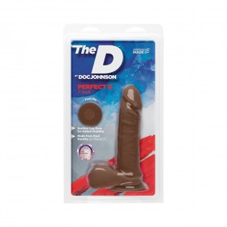 PERFECT D - REALISTIC ULTRASKYN DILDO WITH BALLS - 7 / 18 CM - CHOCOLATE