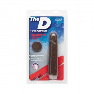 SHAKIN' D - VIBRATING REALISTIC ULTRASKYN DILDO - 7" / 18 CM - CHOCOLATE