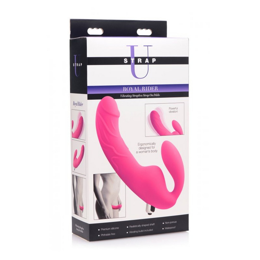 ROYAL RIDER - VIBRATING SILICONE STRAPLESS STRAP-ON