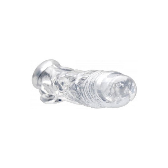 REALISTIC CLEAR PENIS SLEEVE AND BALL STRETCHER