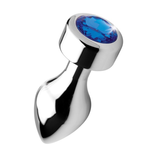 BLUE GEMSTONE - WEIGHTED BASE ALUMINUM PLUG - MEDIUM