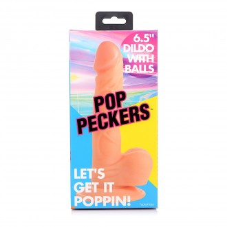 POP - DILDO WITH BALLS - 6.5 / 16.5 CM