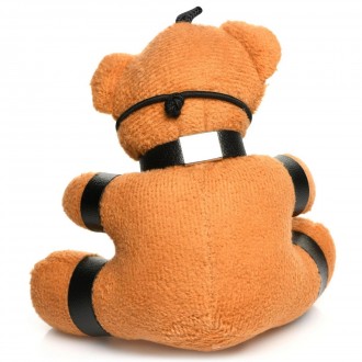 GAGGED TEDDY BEAR KEYCHAIN - BROWN