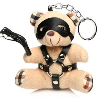 BDSM TEDDY BEAR KEYCHAIN - TAN