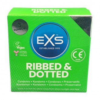 EXS RIBBED DOTTED AND FLARED - CONDOMS - 3 PIECES