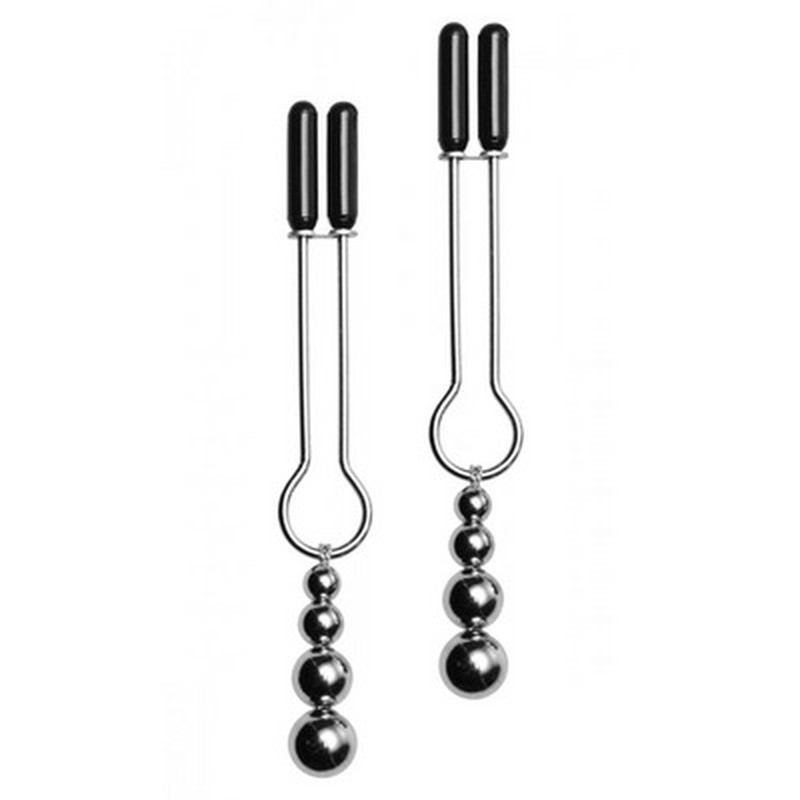 DECORATIVE NIPPLE CLAMP SET WITH TRIPLE BEADS