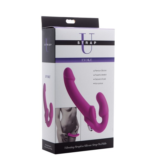 EVOKE VIBRATING STRAPLESS SILICONE STRAP ON DILDO