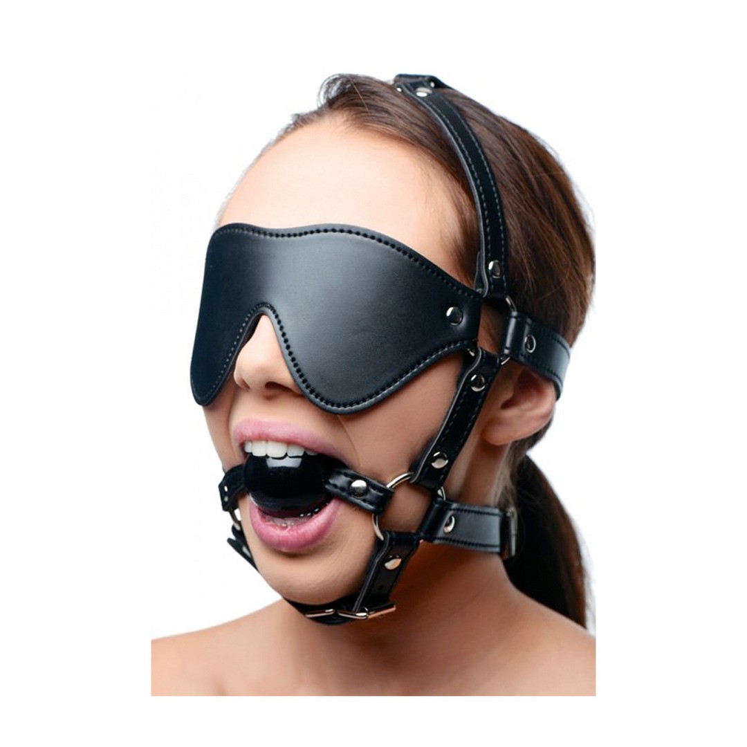 EYE MASK HARNESS WITH BALL GAG