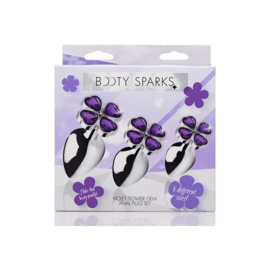 VIOLET FLOWER - BUTT PLUG SET - 3 PIECES