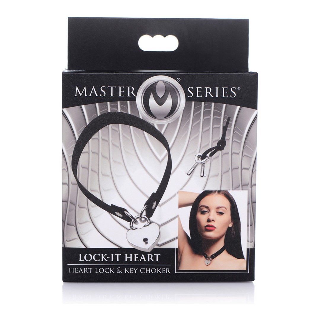 LOCK-IT - CHOKER WITH HEART LOCK AND KEY