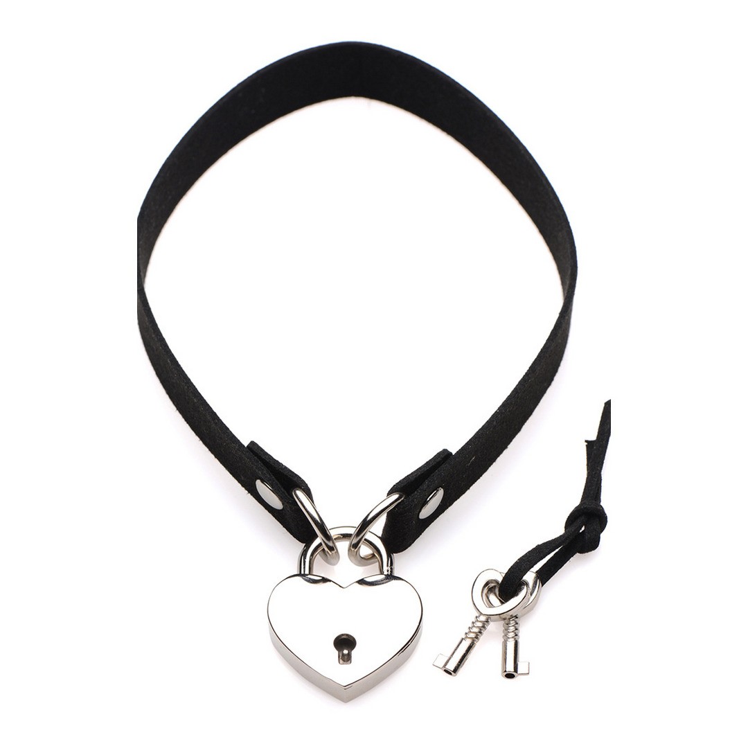 LOCK-IT - CHOKER WITH HEART LOCK AND KEY