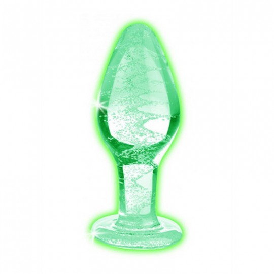 GLOW-IN-THE-DARK - GLASS BUTT PLUG - LARGE