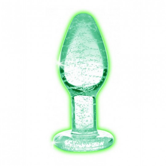 GLOW-IN-THE-DARK - GLASS BUTT PLUG - SMALL