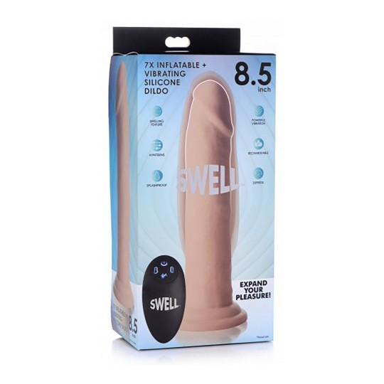 SWELL - INFLATABLE AND VIBRATING SILICONE DILDO - 7 / 18 CM