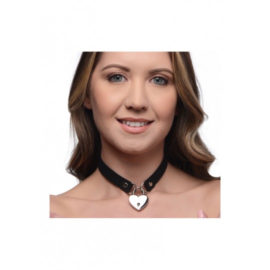 LOCK-IT - CHOKER WITH HEART LOCK AND KEY