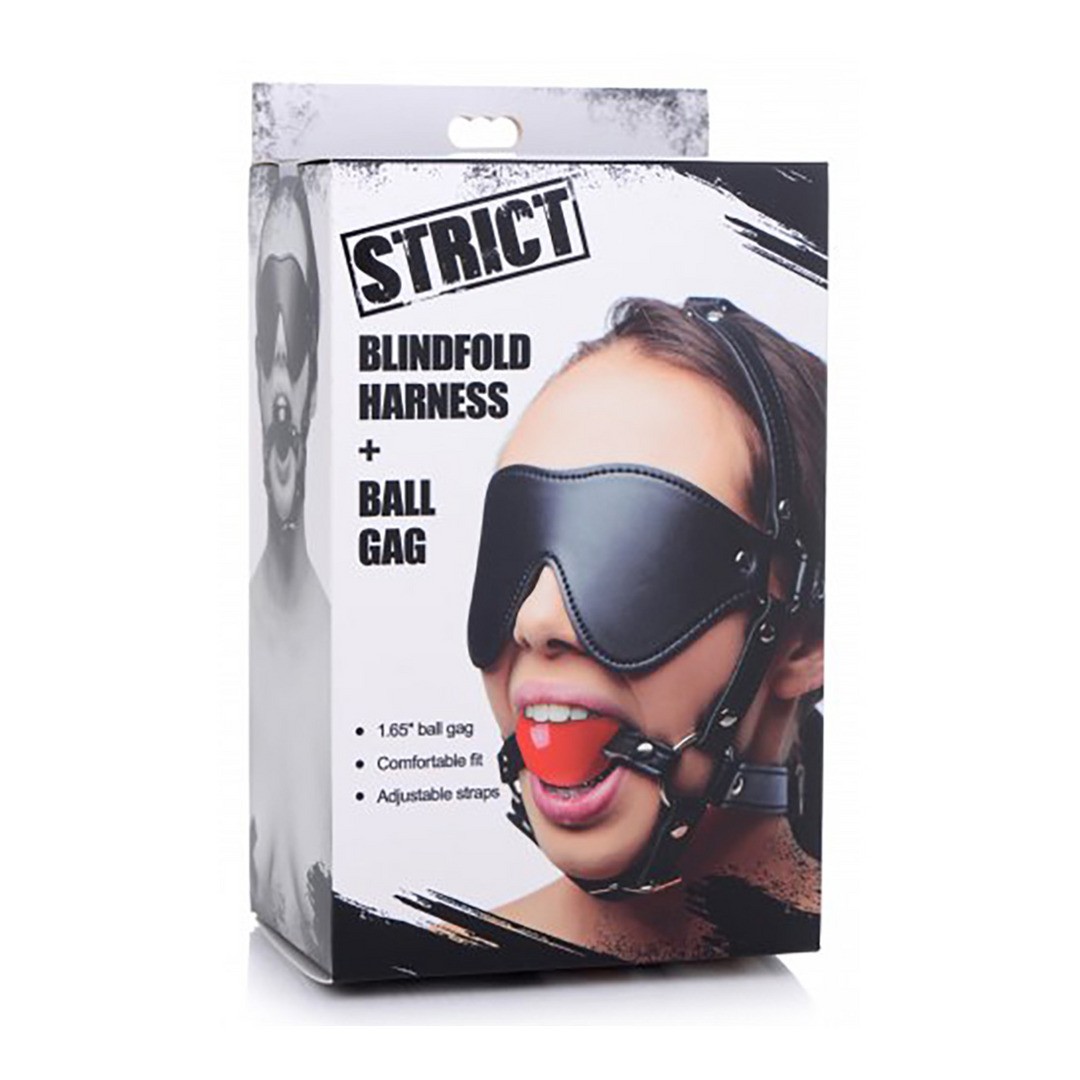 ST BLINDFOLD HARNESS WITH BALL GAG