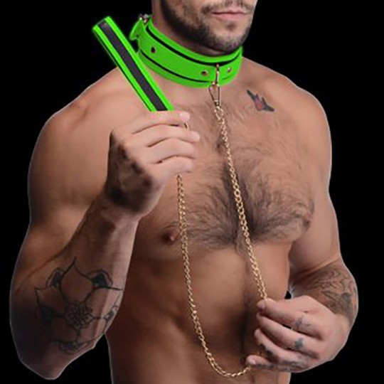 KINK IN THE DARK - GLOW IN THE DARK COLLAR AND LEASH