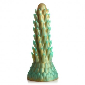 STEGOSAURUS - SPIKY REPTILE SILICONE DILDO - GREEN