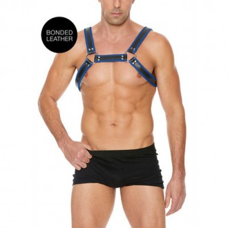 LEATHER BULLDOG HARNESS WITH BUCKLES - L/XL