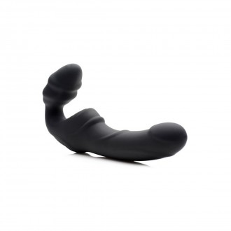 SLIM RIDER - RIBBED VIBRATING STRAPLESS STRAP-ON