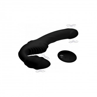 PRO RIDER - VIBRATING SILICONE STRAPLESS STRAP-ON WITH REMOTE CONTROL