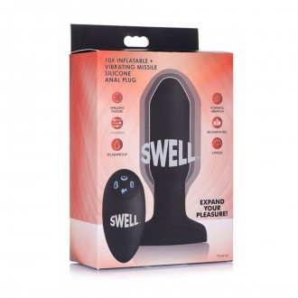 INFLATABLE VIBRATING SILICONE BUTT PLUG