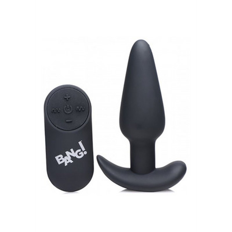 VIBRATING SILICONE BUTT PLUG WITH REMOTE CONTROL