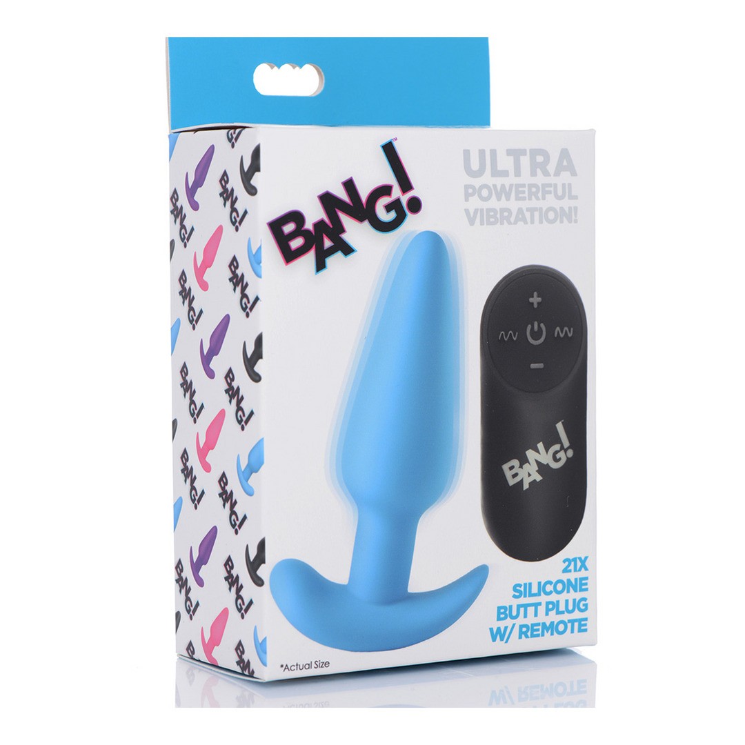 VIBRATING SILICONE BUTT PLUG WITH REMOTE CONTROL