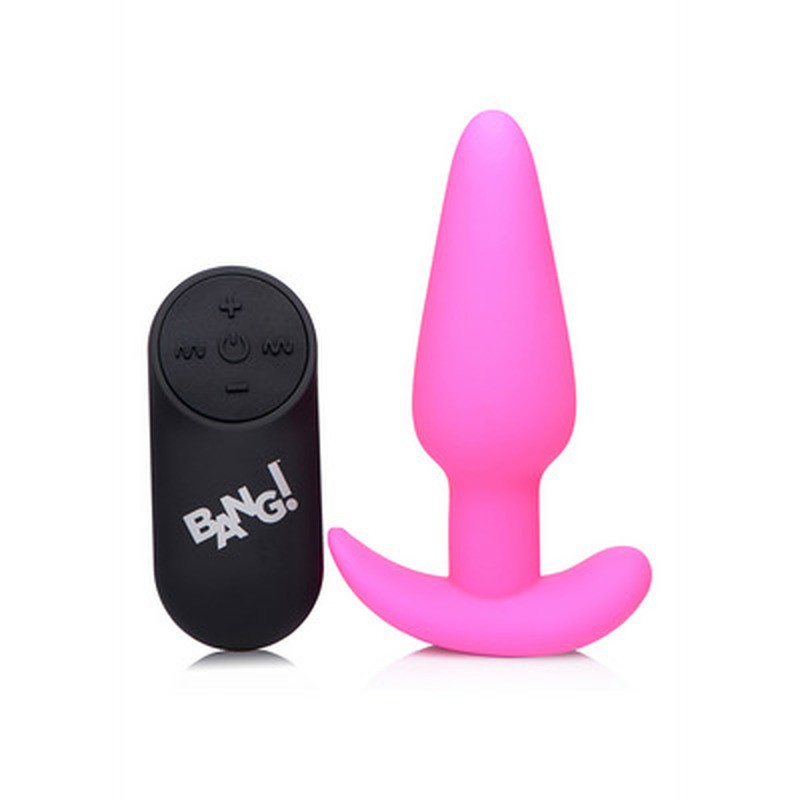 VIBRATING SILICONE BUTT PLUG WITH REMOTE CONTROL