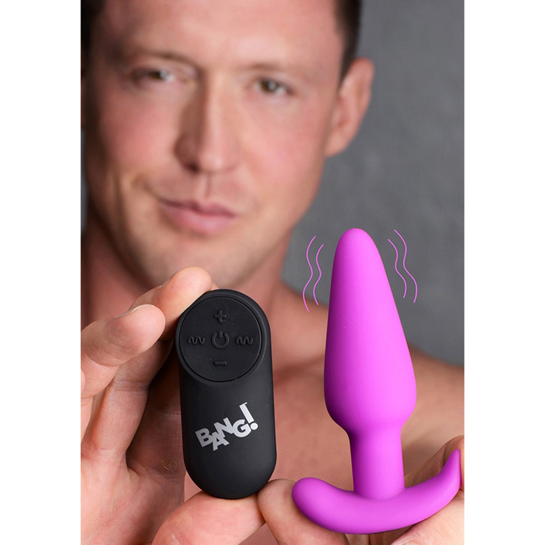 VIBRATING SILICONE BUTT PLUG WITH REMOTE CONTROL