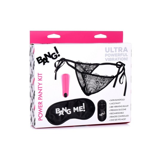 POWER PANTY - LACE PANTIES, BULLET VIBRATOR AND BLINDFOLD