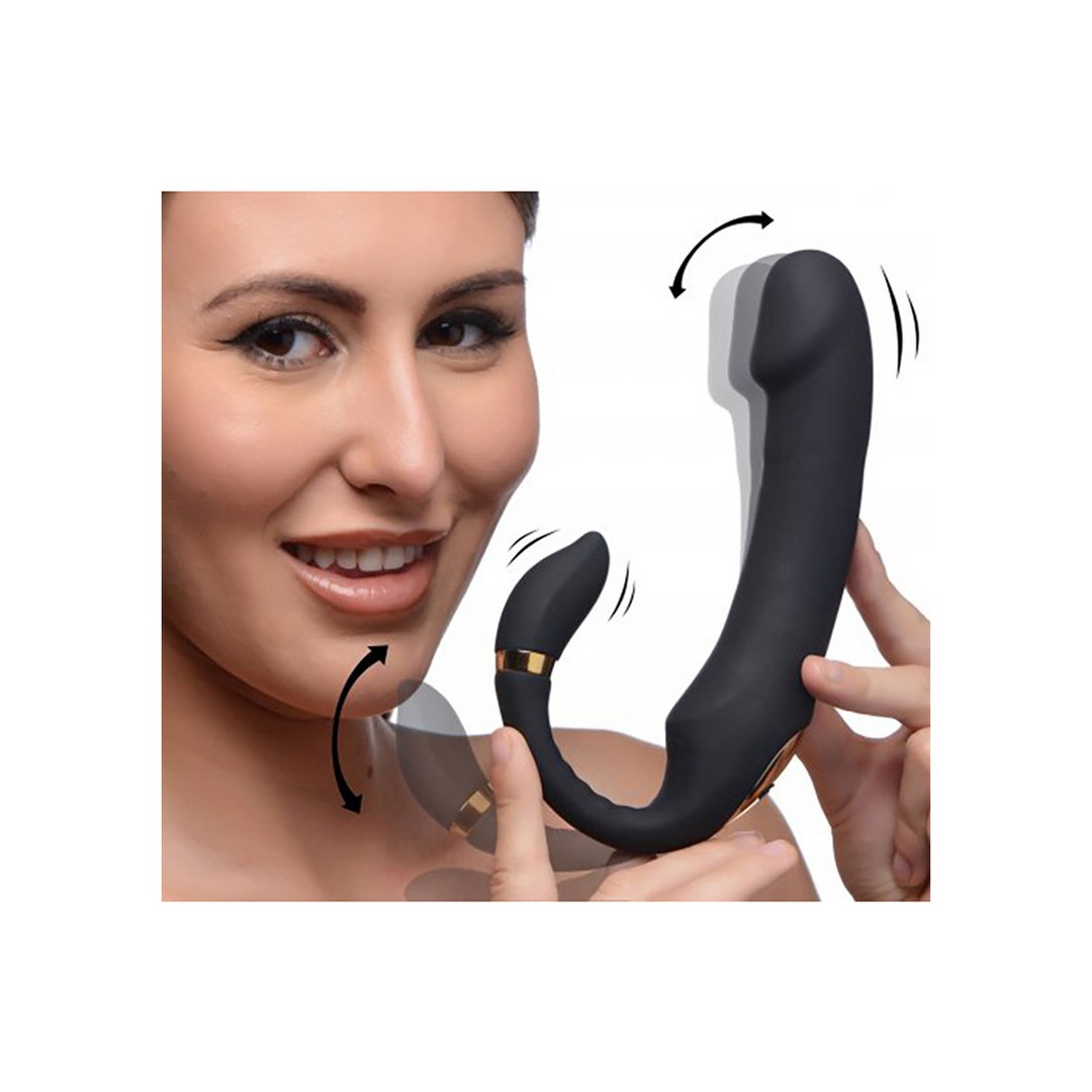 PLEASURE - SILICONE VIBRATOR WITH CLITORIS STIMULATOR