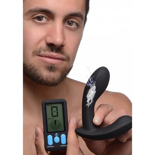 E-STIM PRO - SILICONE VIBRATING PROSTATE MASSAGER + REMOTE CONTROL