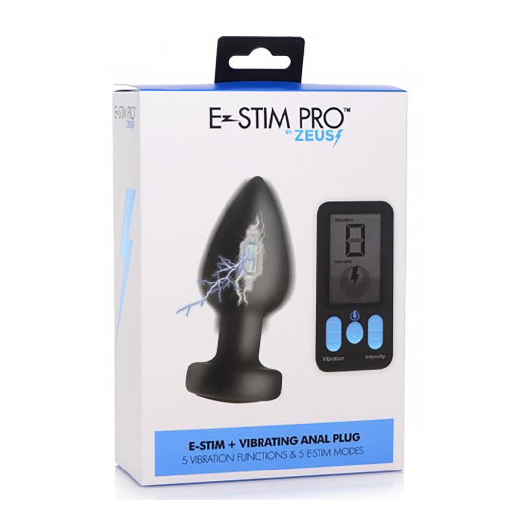 E-STIM PRO - SILICONE VIBRATING ANAL PLUG + REMOTE CONTROL