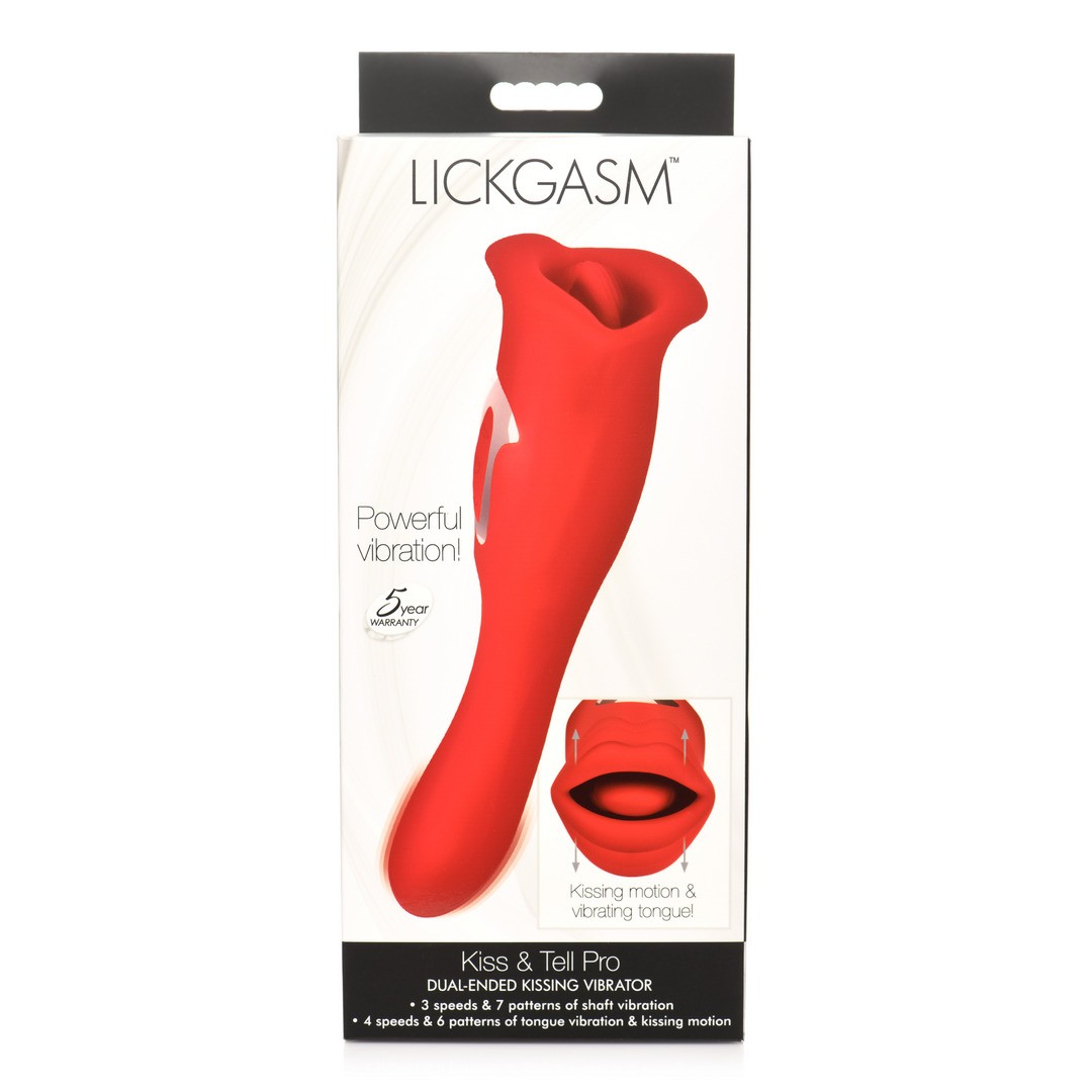 KISS AND TELL PRO - DUAL-ENDED KISSING VIBRATOR - RED